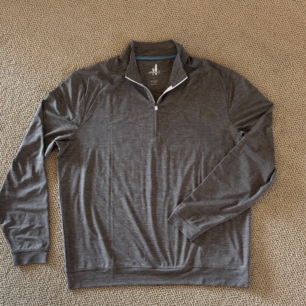 Johnnie-O athletic pullover Gray Quarter-Zip Sz Large.